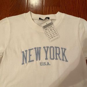 blue lettering new york t-shirt brandy melville new with tags